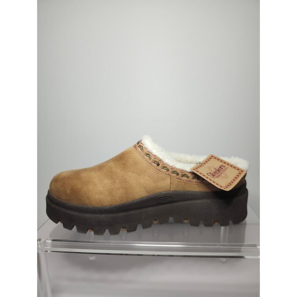Skechers Women's Platform Mule Clogs Slippers Tan Brown Sz 8.5 NWT Memory Foam - Picture 5 of 16